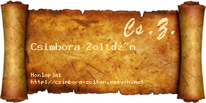 Csimbora Zoltán névjegykártya