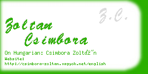 zoltan csimbora business card